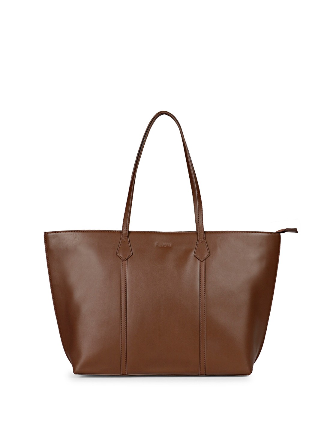 

Favore Leather Structured Shoulder Bag, Brown