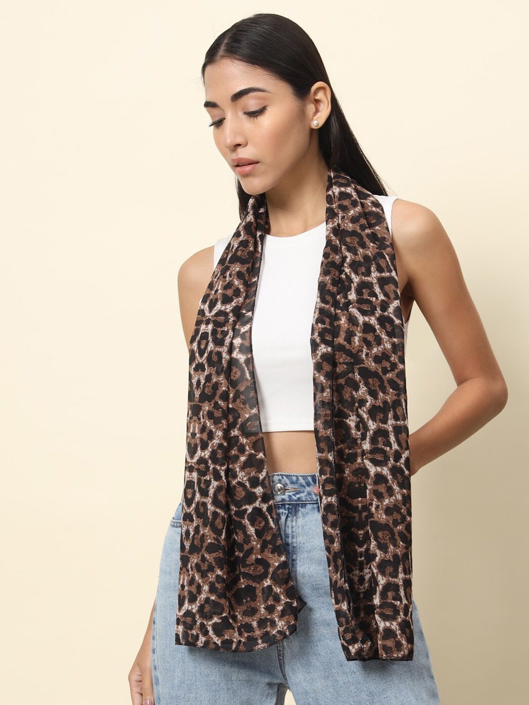 

Trend Arrest Animal Printed Scarf, Brown