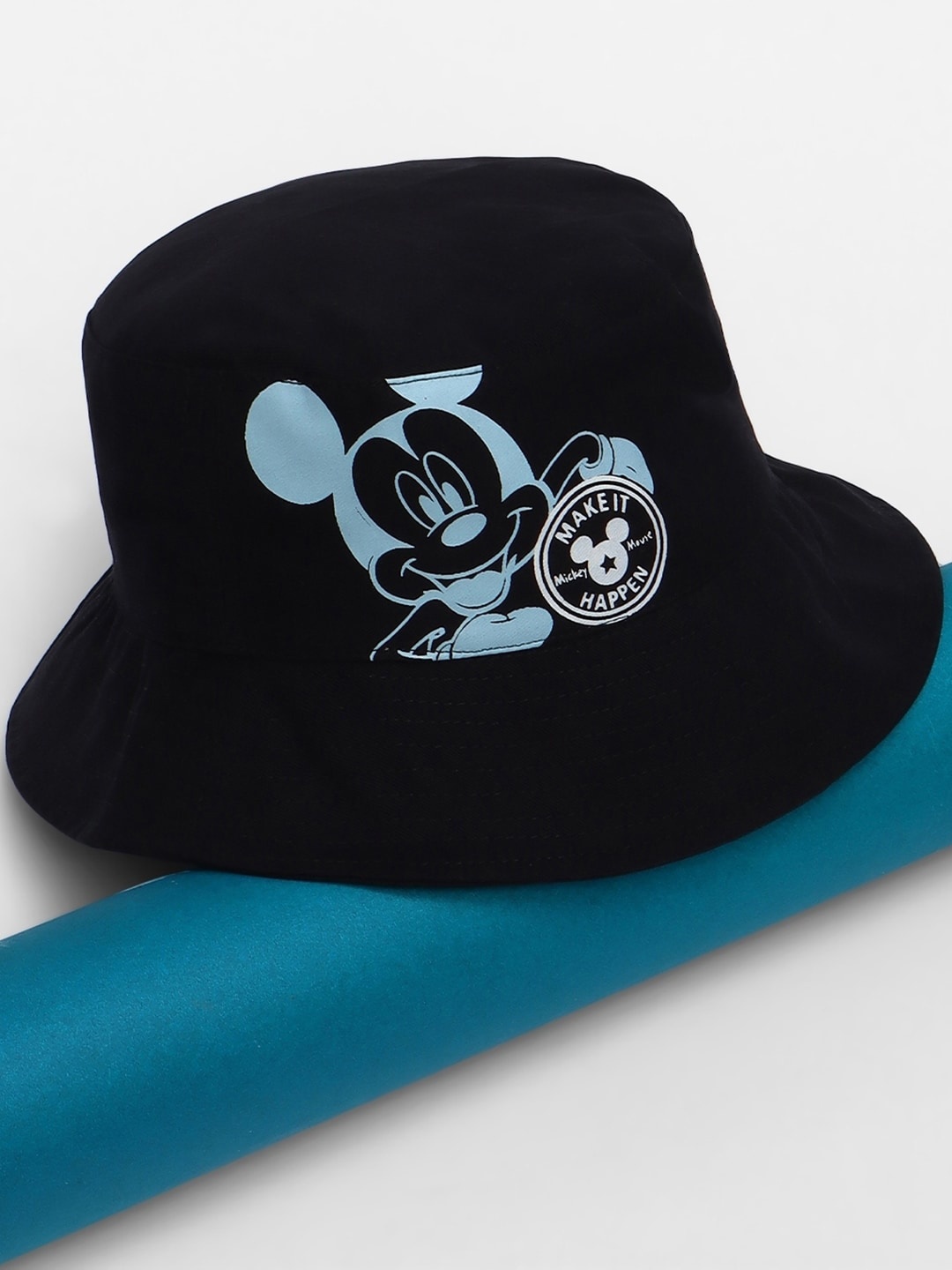 

Bewakoof Unisex Disney Mickey Mouse Printed Denim Bucket Hat, Black
