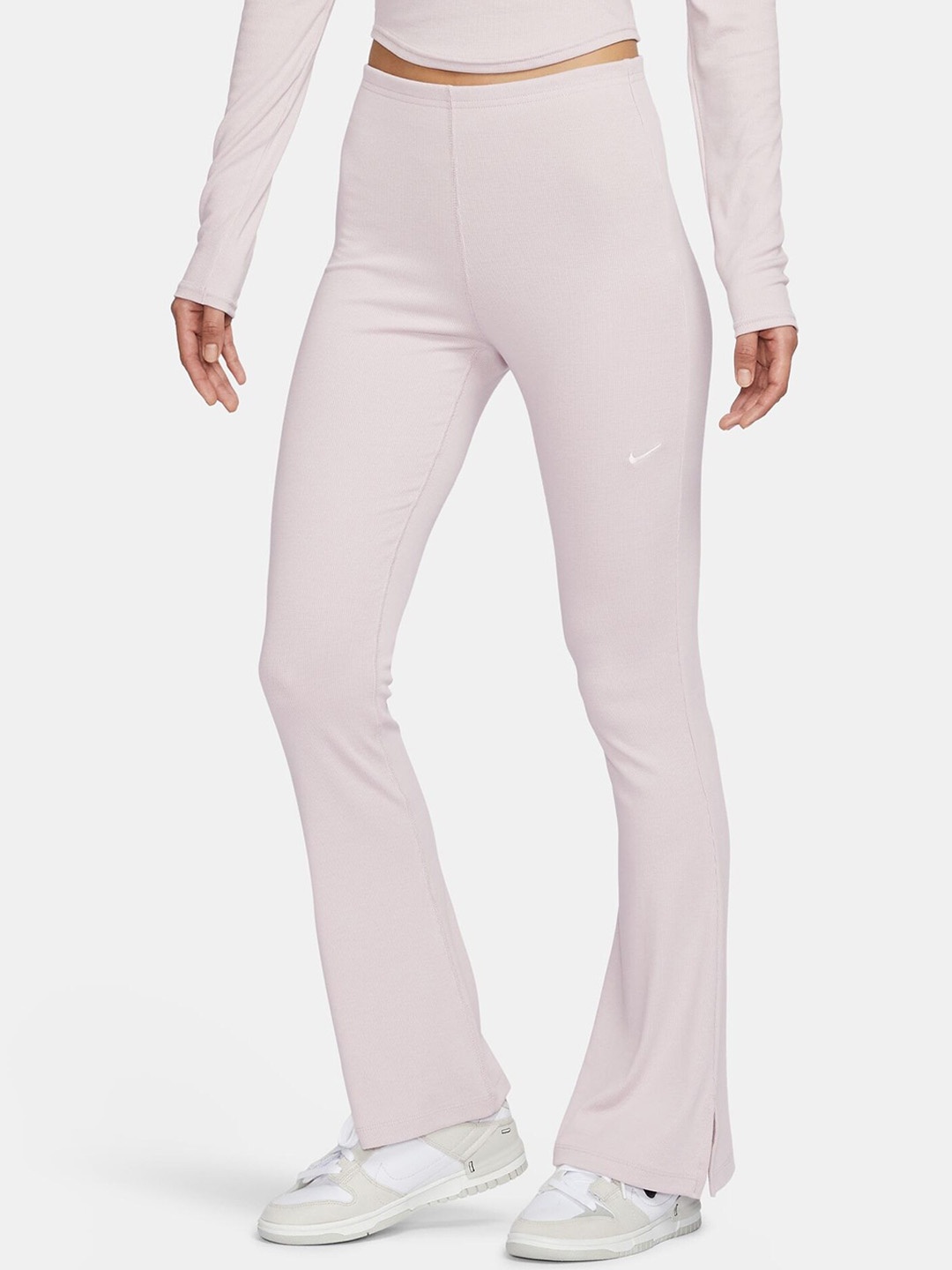 

Nike Sportswear Chill Knit Women Tight Mini-Rib Flared Track Pants, Pink