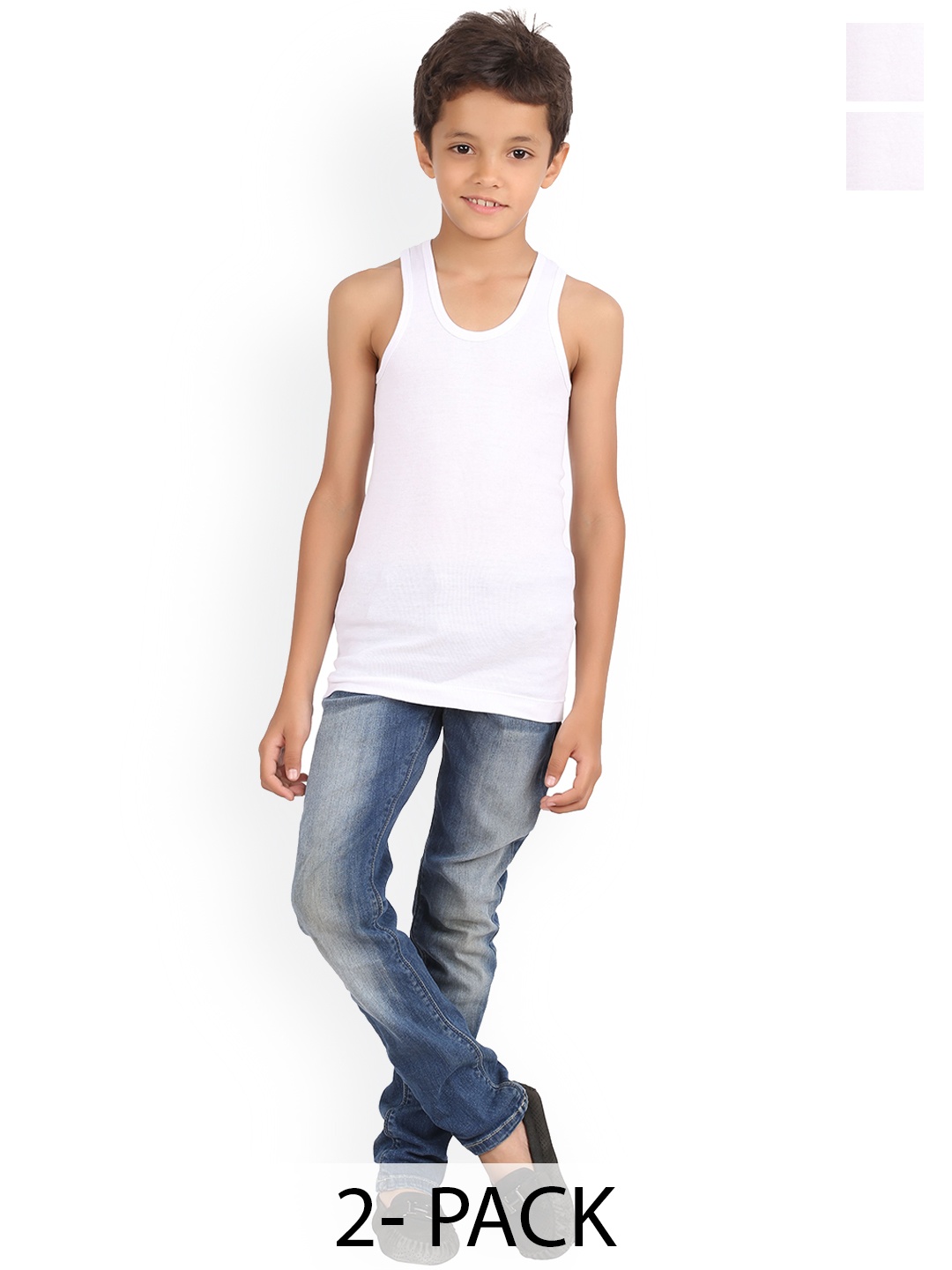 

Lyril Boys Pack Of 2 Pure Cotton Innerwear Vests, White