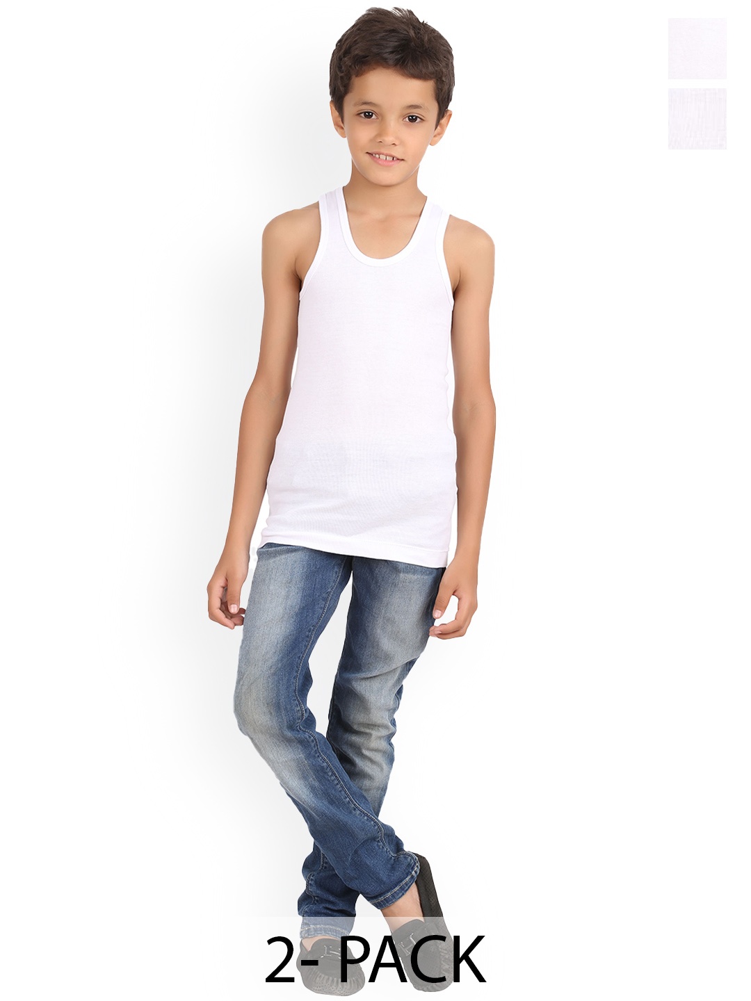 

Lyril Boys Pack Of 2 Pure Cotton Innerwear Vests, White