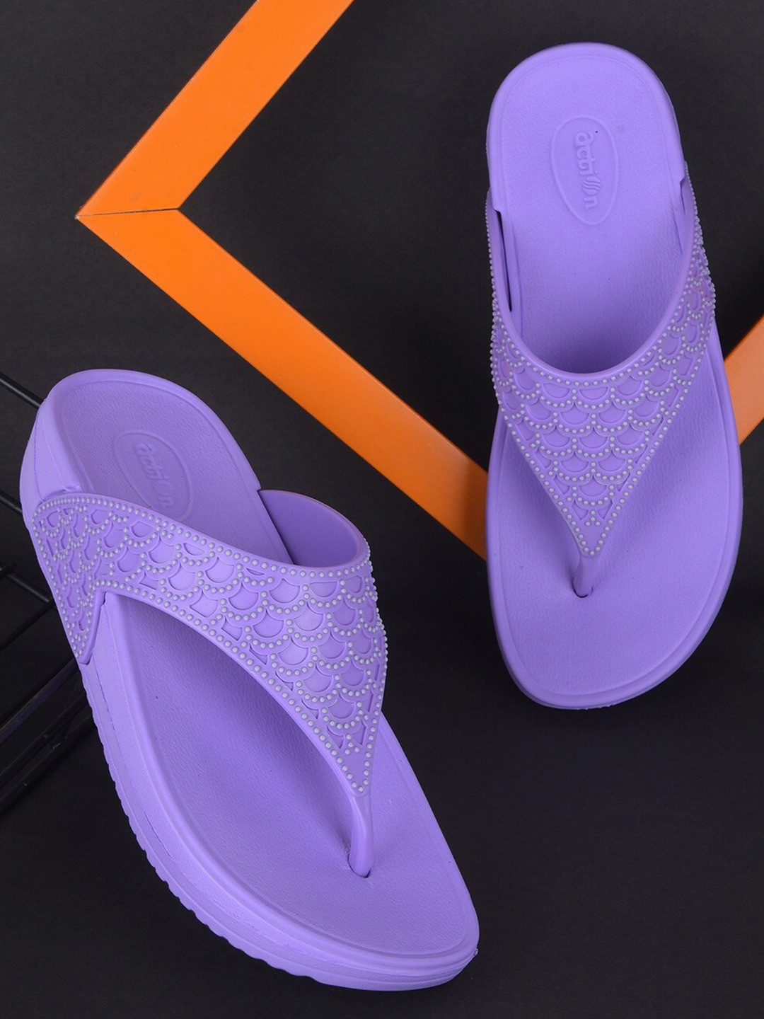 

Action Plus Women Self Design Thong Flip-Flops, Lavender