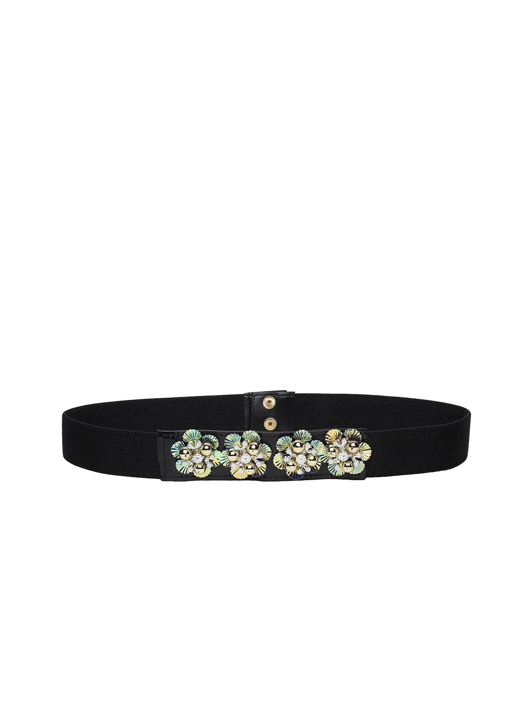 

HENEDA Women Embellished Stretchable Casual Belt, Black