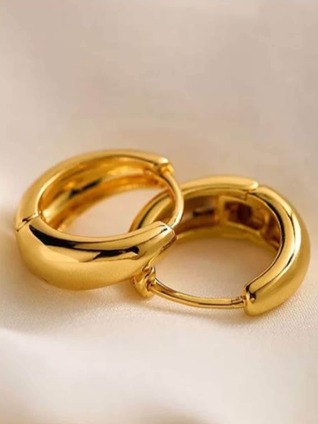 

Mahi Gold-Plated Contemporary Hoop Earrings