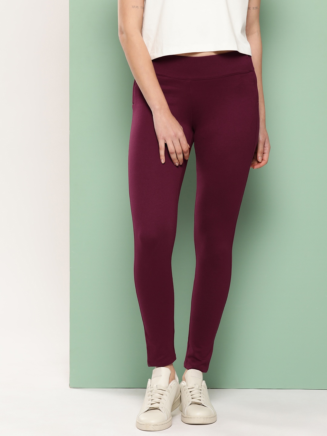 

ether Solid Treggings, Maroon