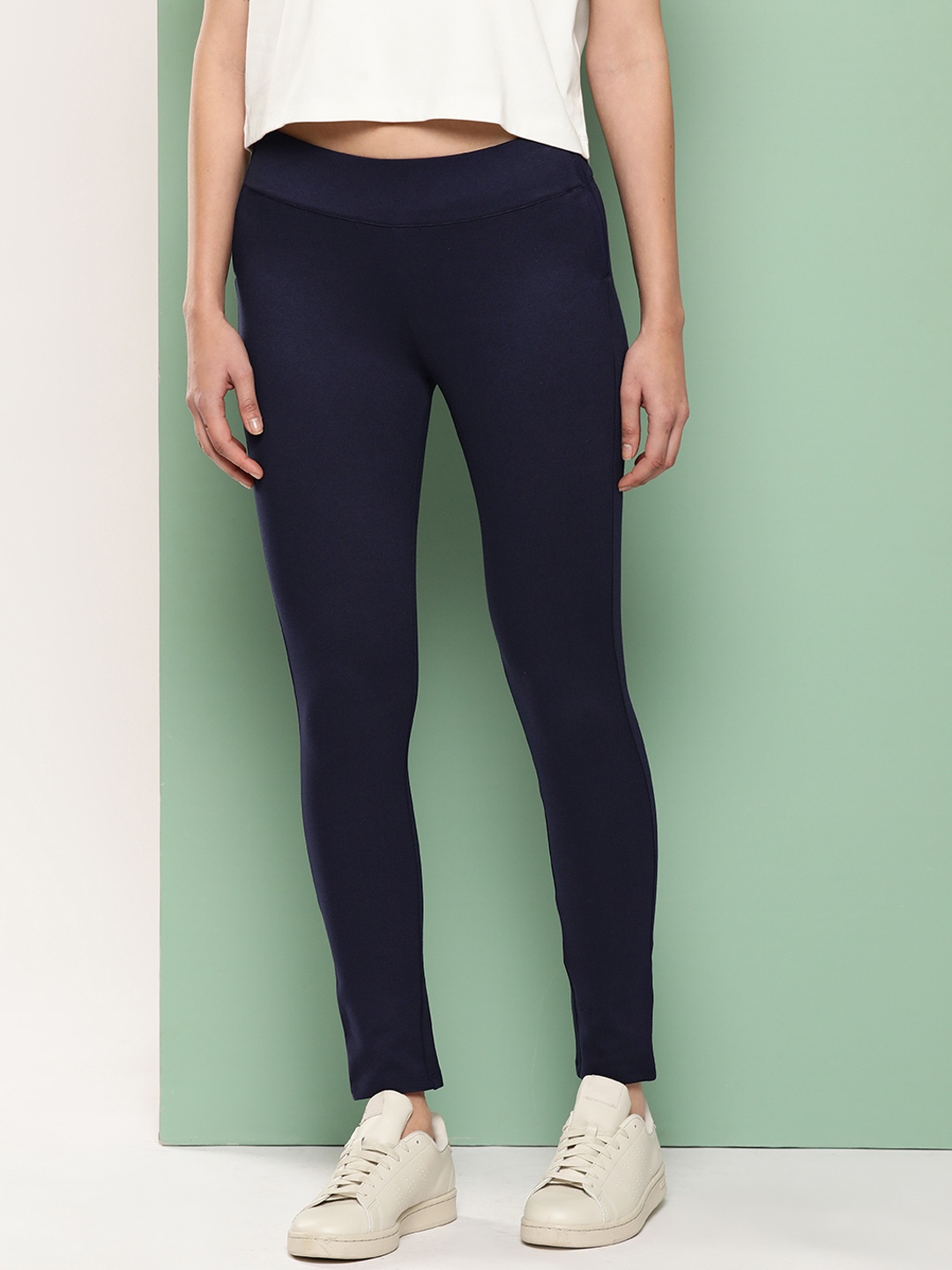 

ether Solid Treggings, Navy blue