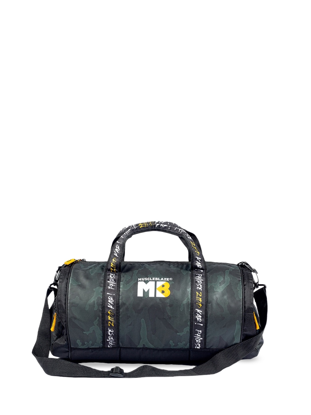 

MuscleBlaze Unisex Typography Printed Gym Duffle Bag, Black