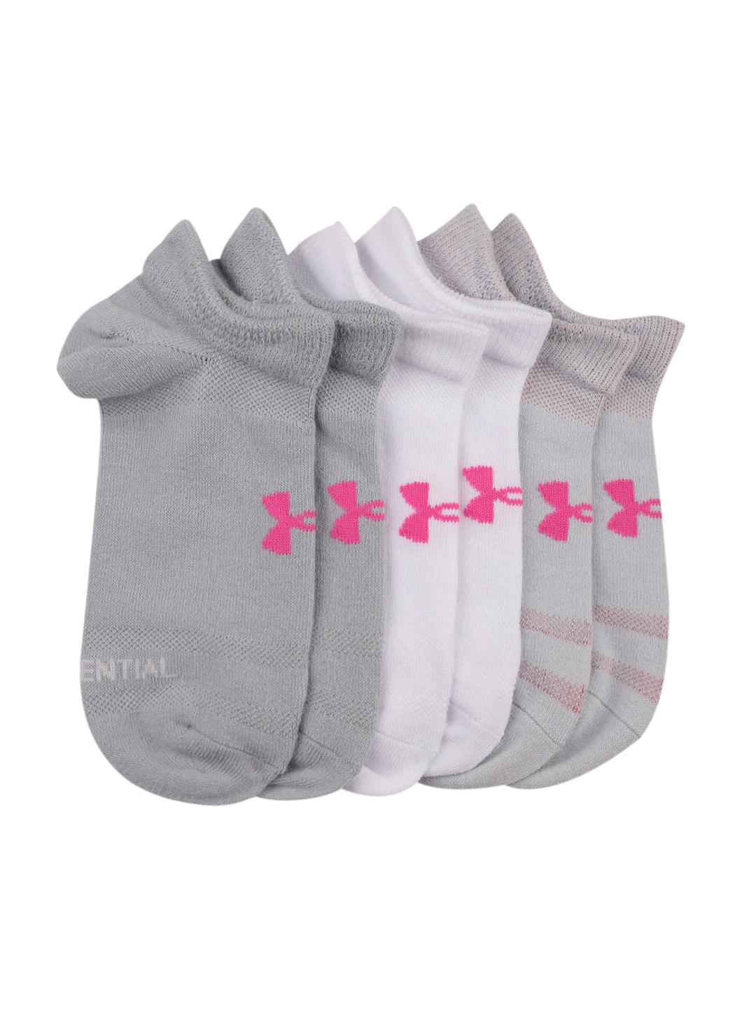 

UNDER ARMOUR Unisex Set of 6 Ankle Length Socks, Grey