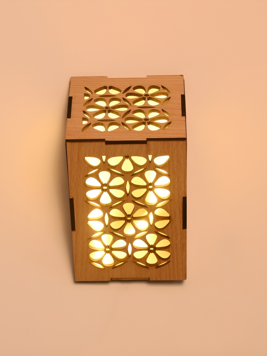 

Afast Brown Triangle Shaped Textured Wooden Wall Lamp