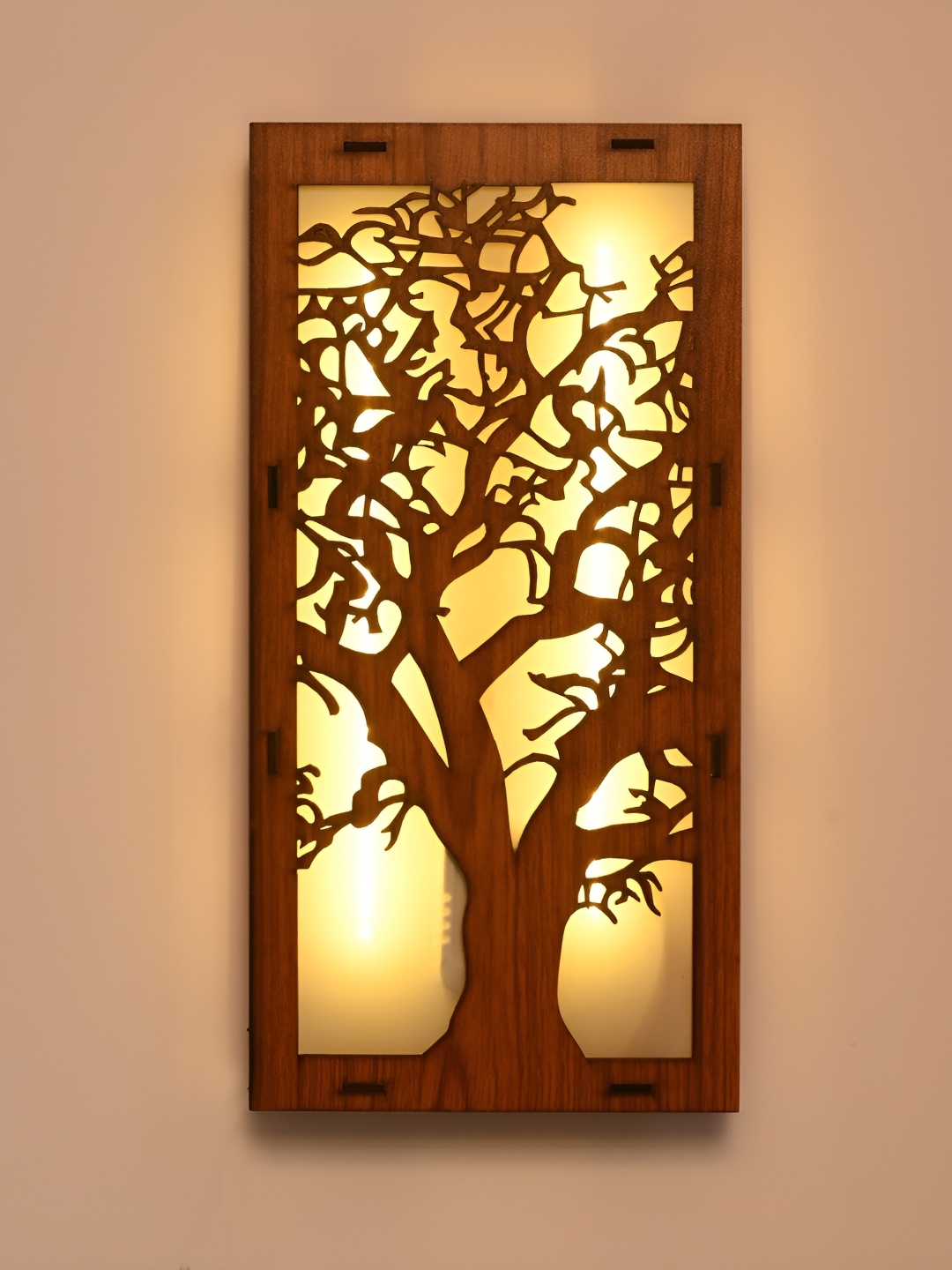 

Afast Brown Textured Wooded Wall Lamp