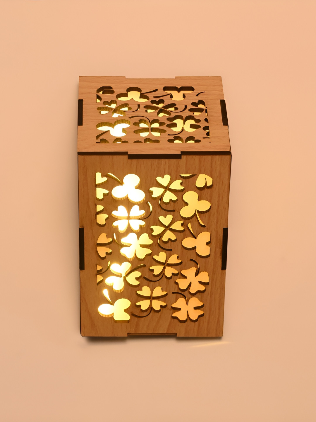 

Afast Brown Triangle Shaped Textured Wooden Wall Lamp