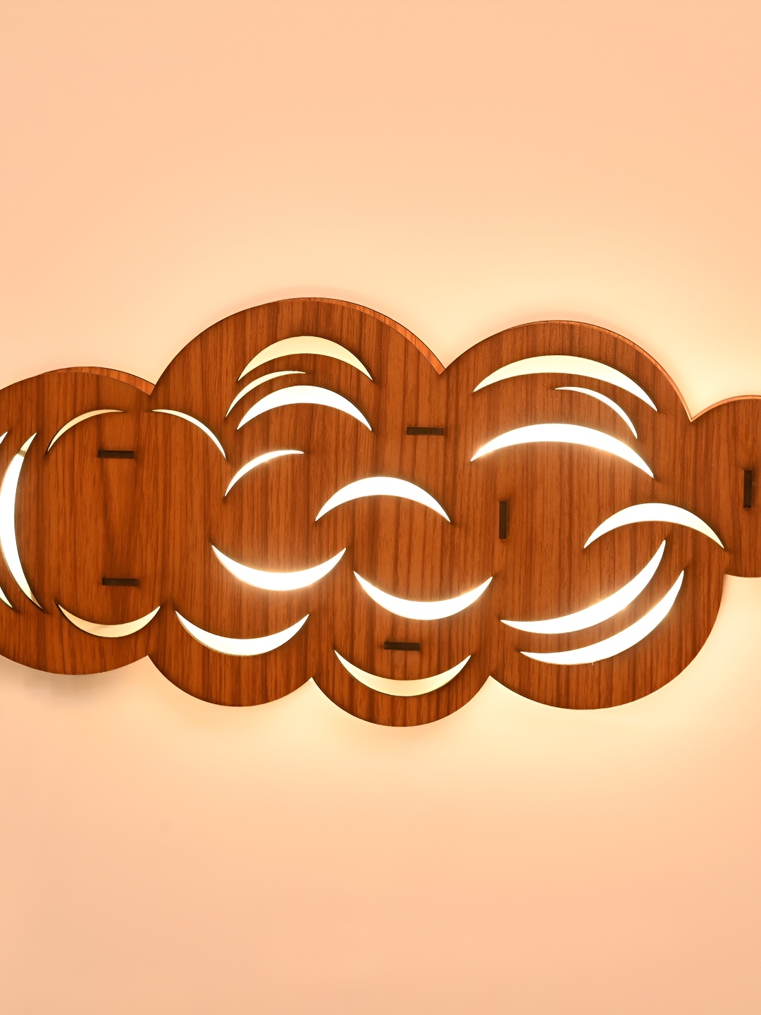 

Afast Brown Abstract Shaped Textured Wooden Wall Lamp
