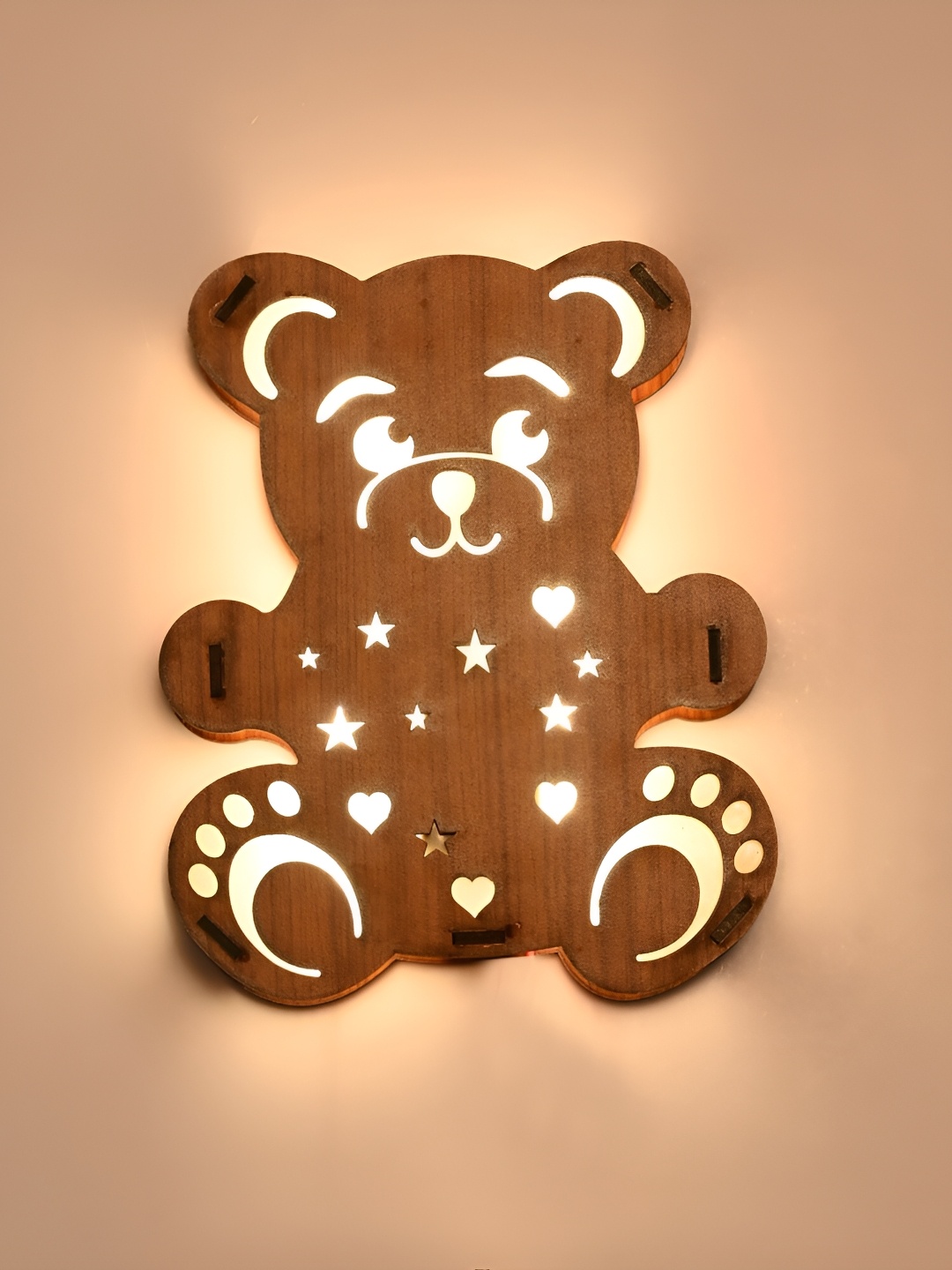 

Afast Brown Textured Abstract Shaped Wooded Wall Lamp