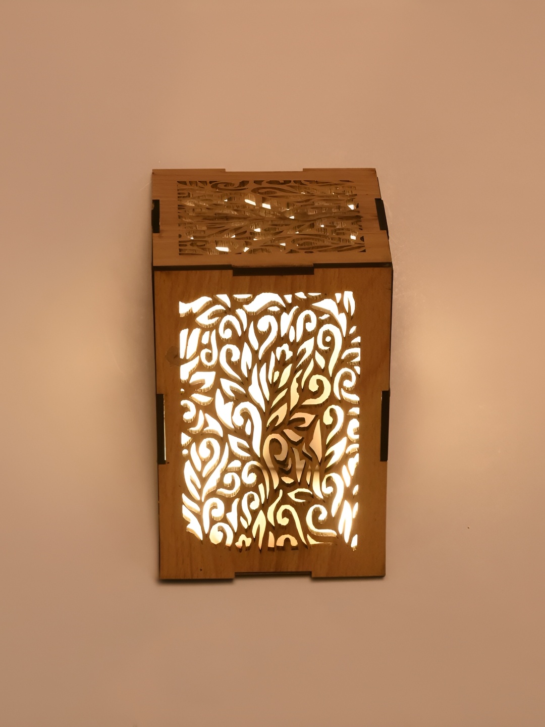 

Afast Brown Textured Triangle Shaped Wooded Wall Lamp