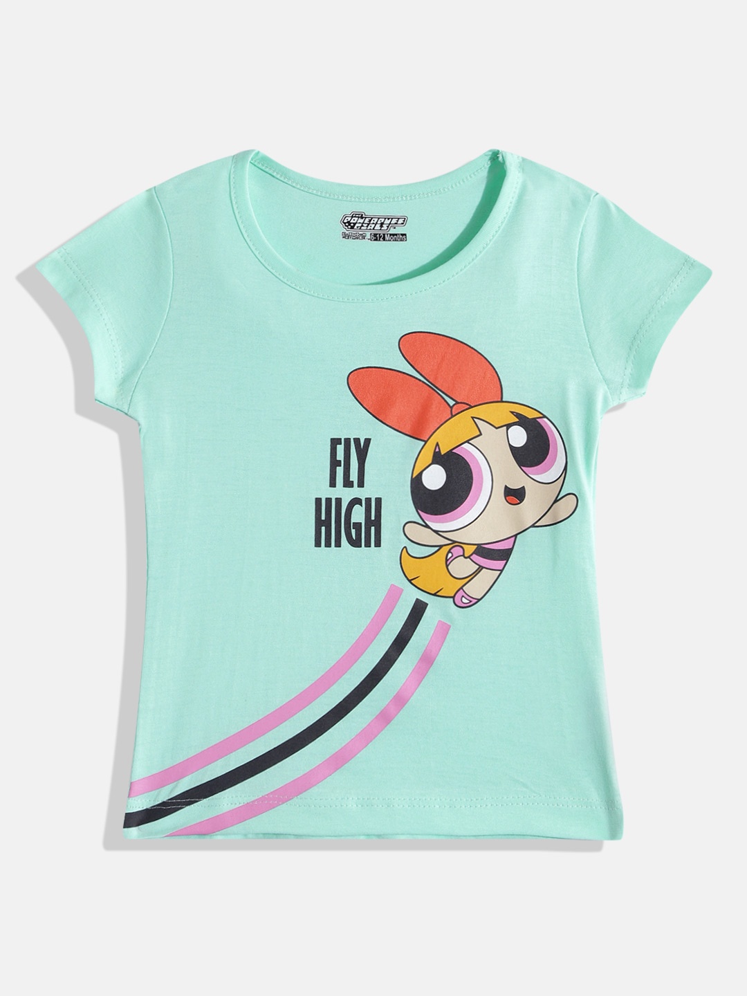 

Eteenz Girls PowerPuff Girls Print Premium Cotton Top, Sea green