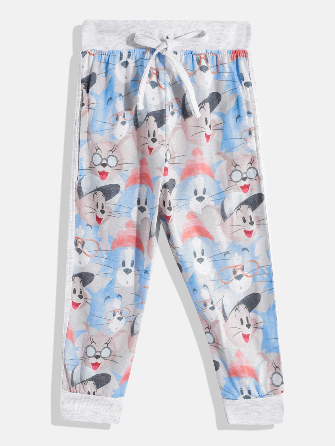 

Eteenz Boys Pure Cotton Tom & Jerry Printed Joggers, Grey melange
