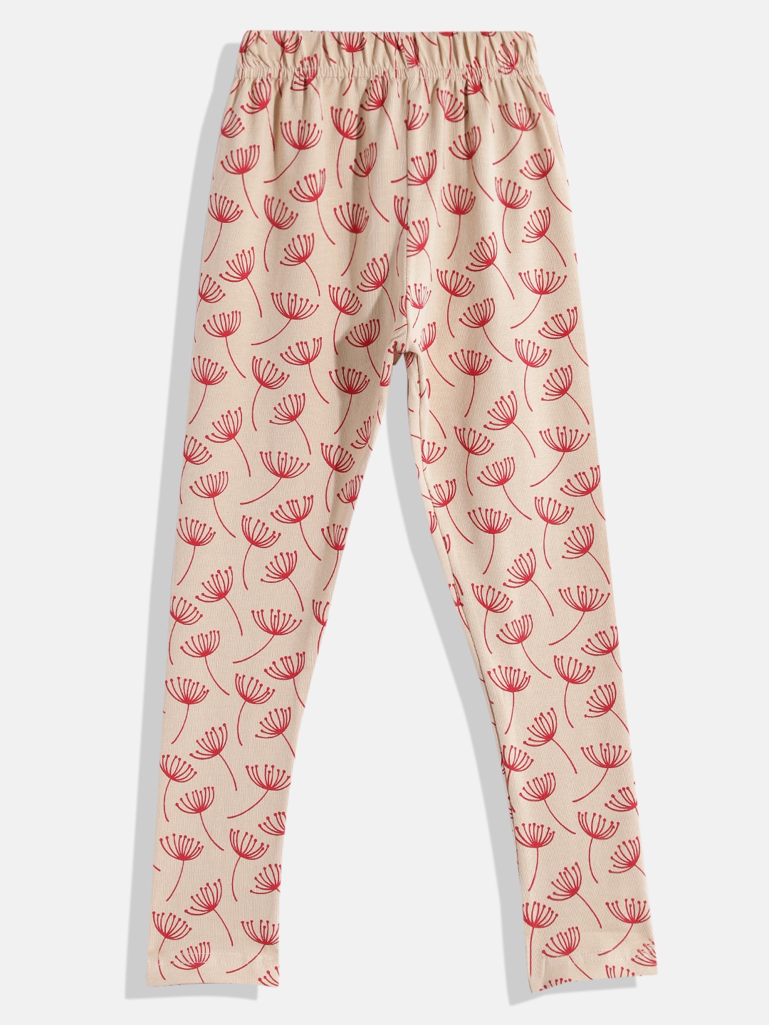 

Eteenz Girls Printed Ankle-Length Pure Cotton Leggings, Beige