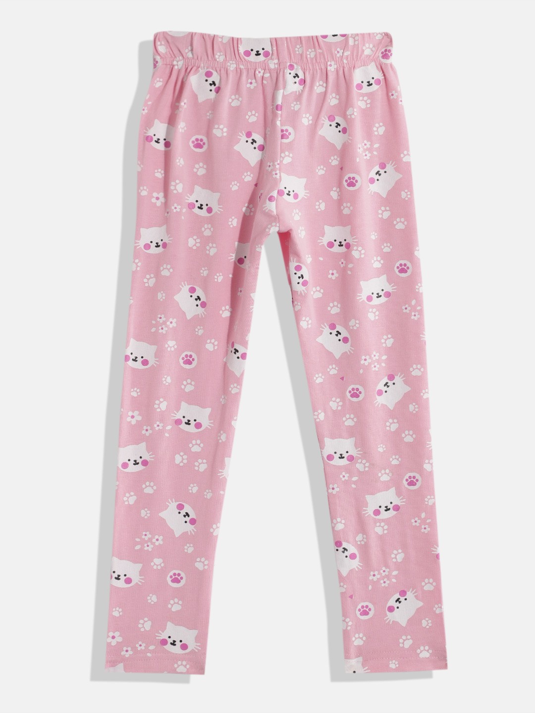 

Eteenz Girls Premium Cotton Graphic Printed Leggings, Pink