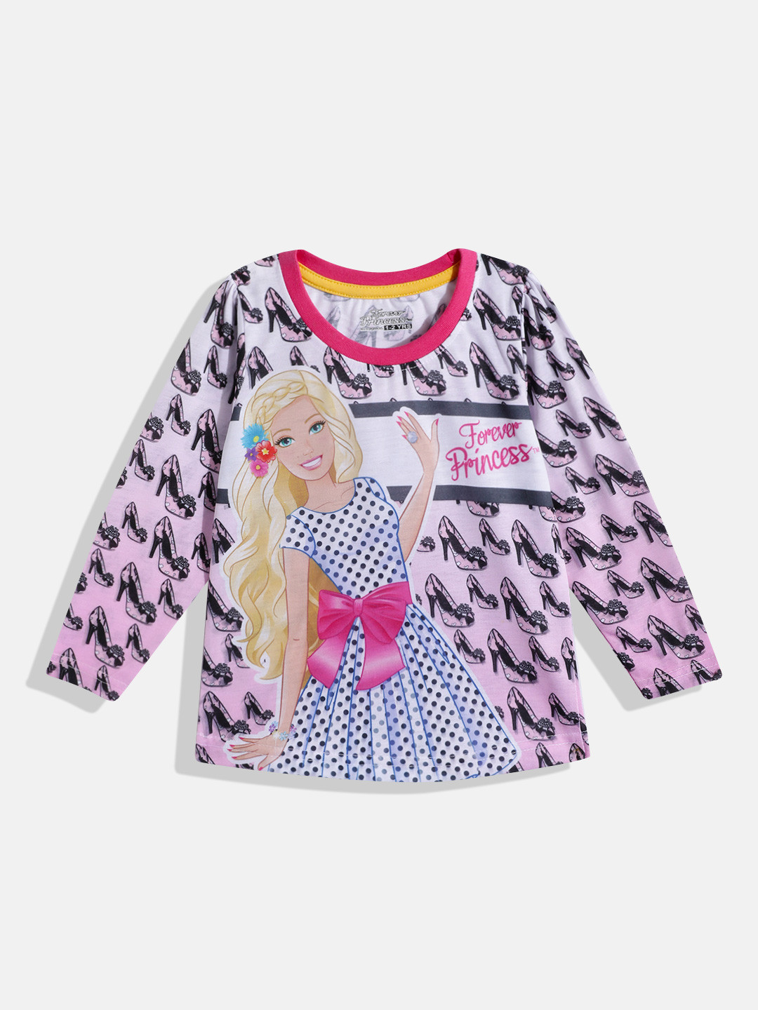 

Eteenz Girls Printed Tshirts, Pink