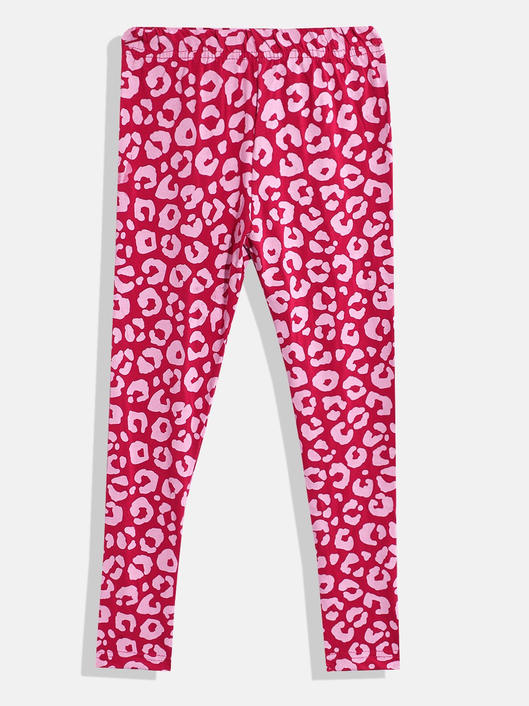 

Eteenz Girls Animal Print Premium Cotton Ankle-Length Leggings, Red