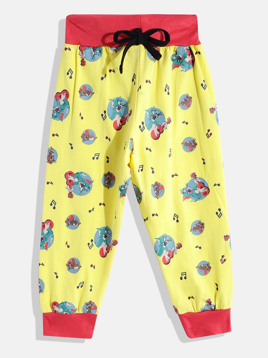 

Eteenz Boys Pure Cotton Tom & Jerry Printed Joggers, Yellow