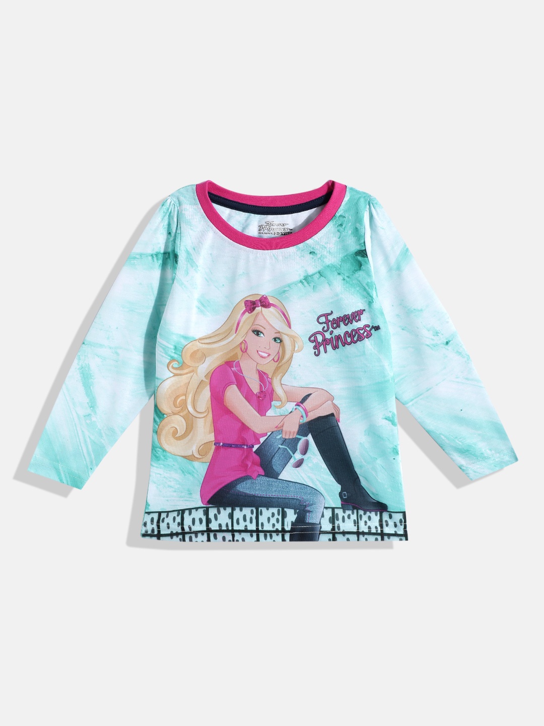 

Eteenz Girls Printed T-shirt, Green