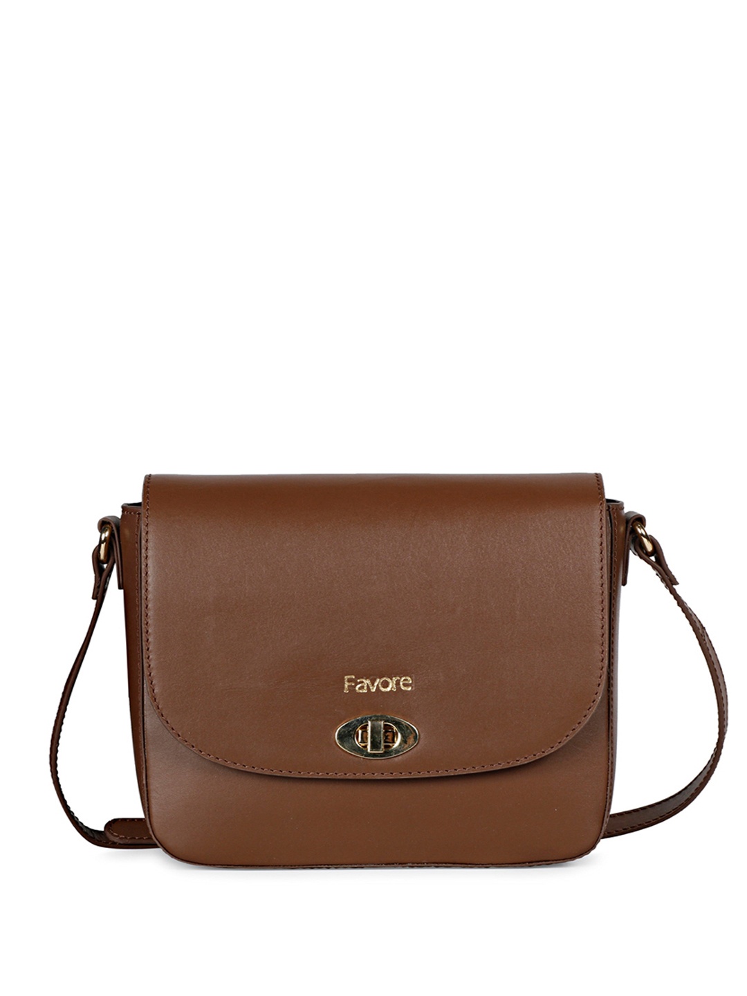 

Favore Leather Structured Sling Bag, Brown