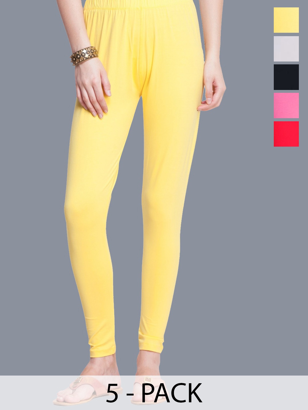 

Dollar Missy Pack Of 5 Churidar LengthLeggings, Pink
