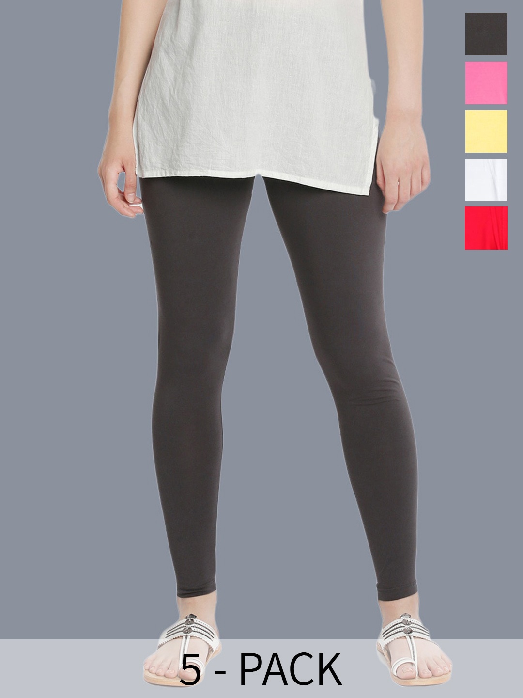 

Dollar Missy Pack Of 5 Ankle Length Leggings, Yellow