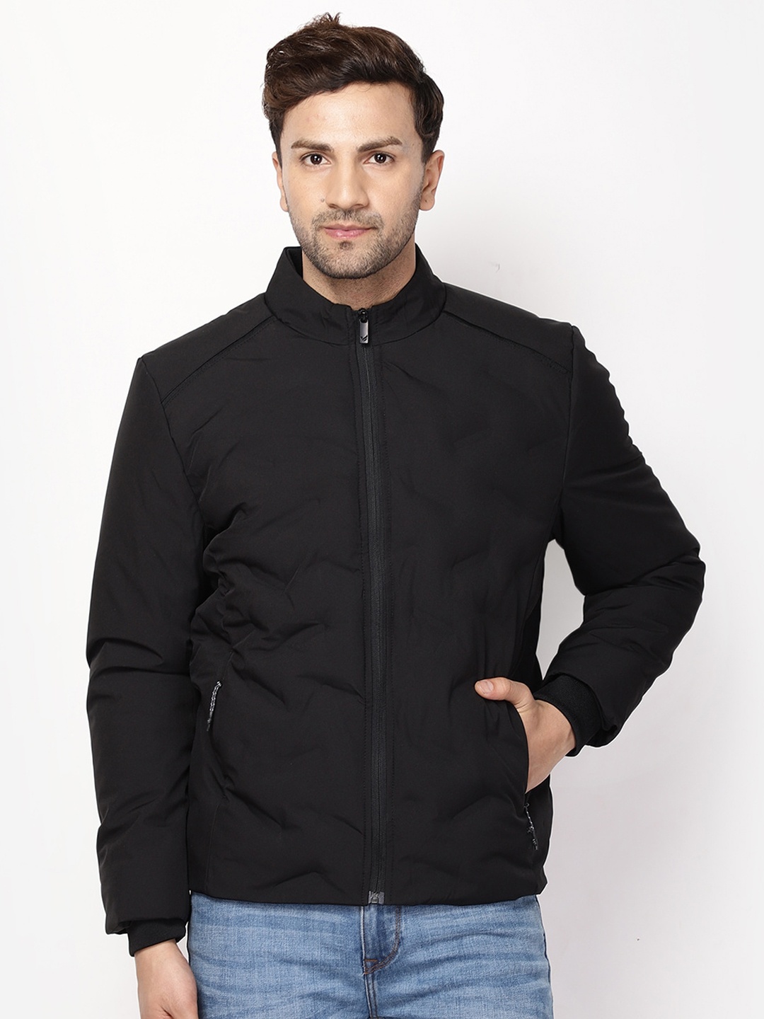 

Blackberrys Mock Collar Long Sleeves Padded Jacket, Black