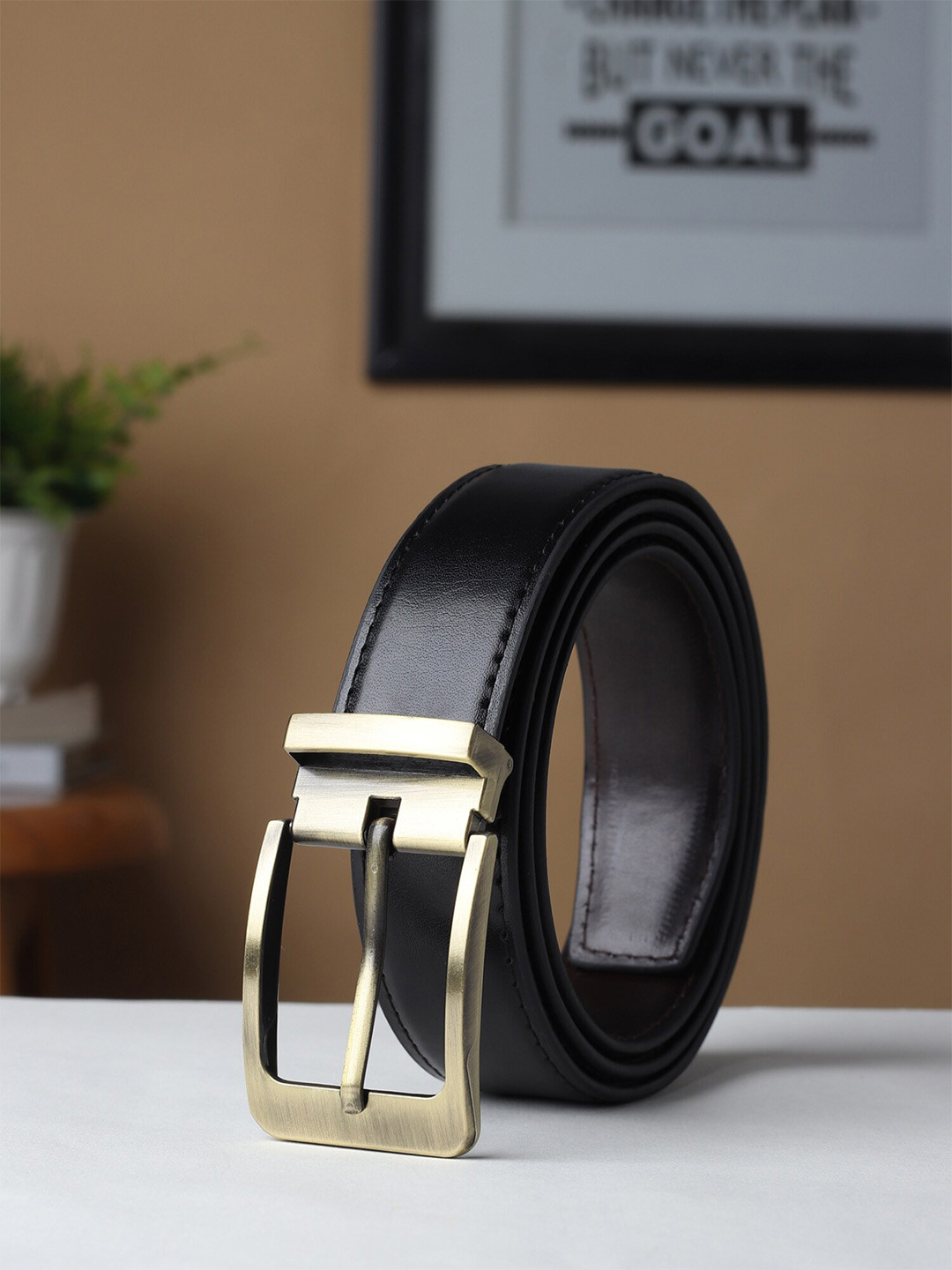 

HENEDA Men Reversible Formal Belt, Black
