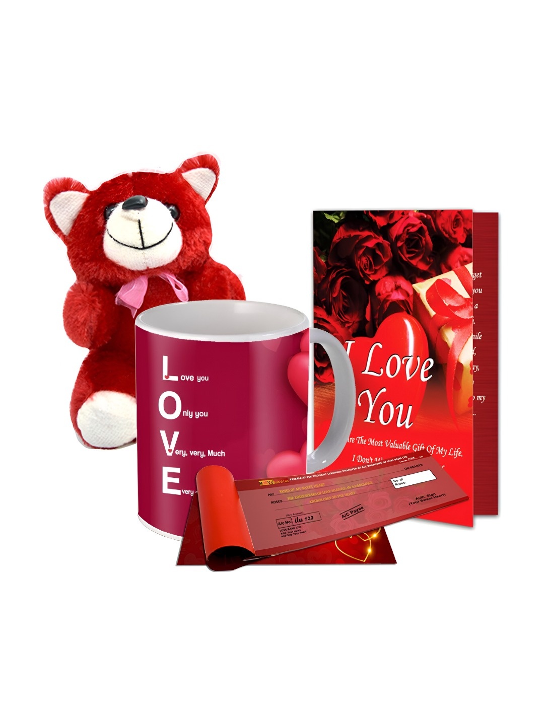 

ME & YOU Pink & Red 4 Pieces Printed Valentine Gift Set