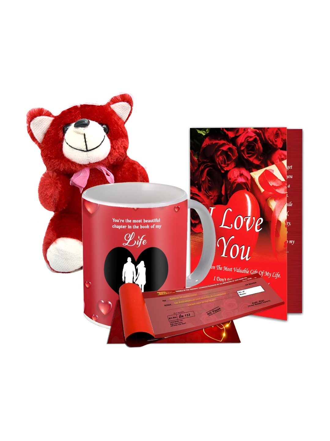 

ME & YOU Red 4 Pcs Printed Home Gift Set