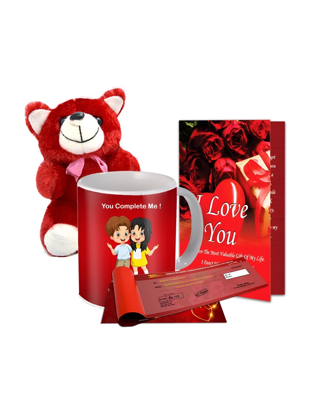 

ME & YOU Red 4 Pieces Printed Home Gift Set