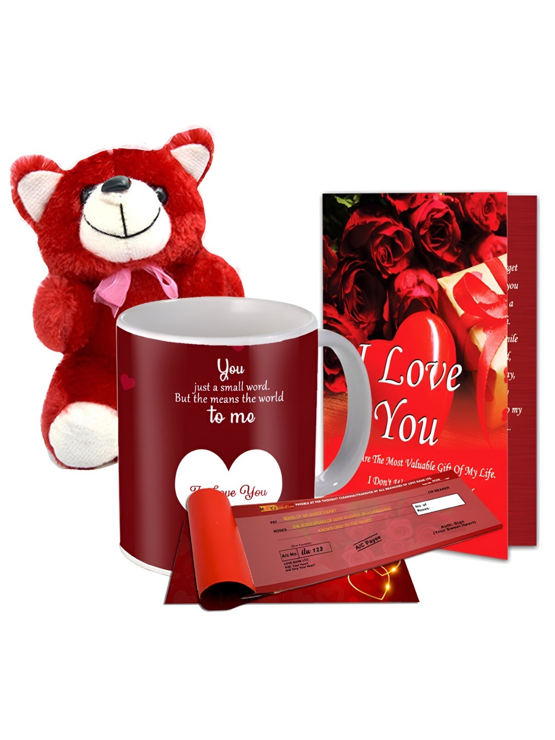 

ME & YOU Red 4 Pieces ceramic Home Gift Set