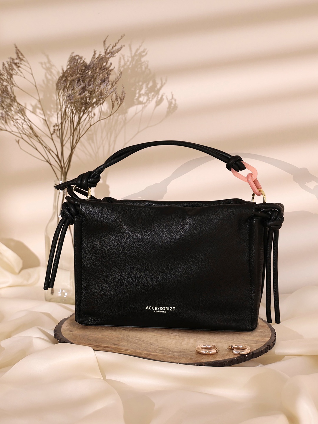

Accessorize Ruched Small Shoulder Bag, Black