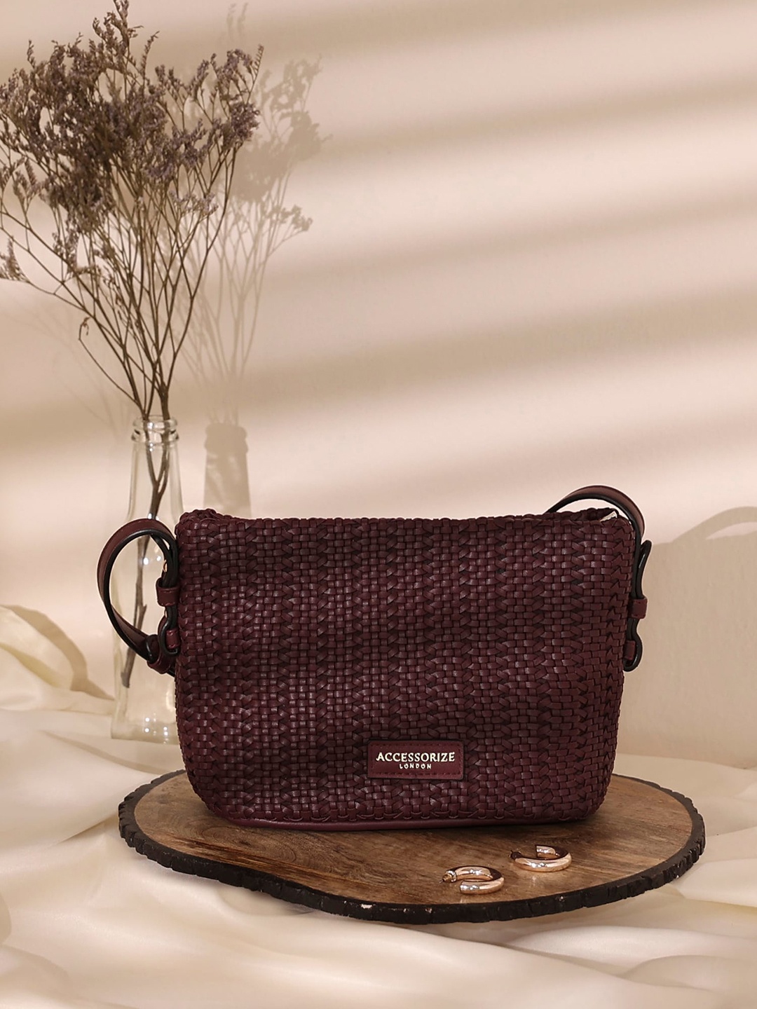 

Accessorize Textured Zip Detail Sling Bag, Burgundy