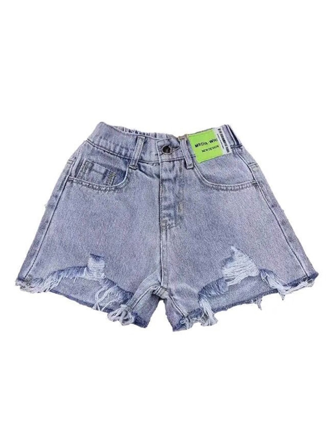 

INCLUD Girls Washed Pure Cotton Denim Shorts, Blue