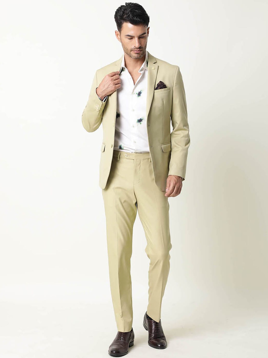 

RARE RABBIT Men Mid-Rise Trousers, Green