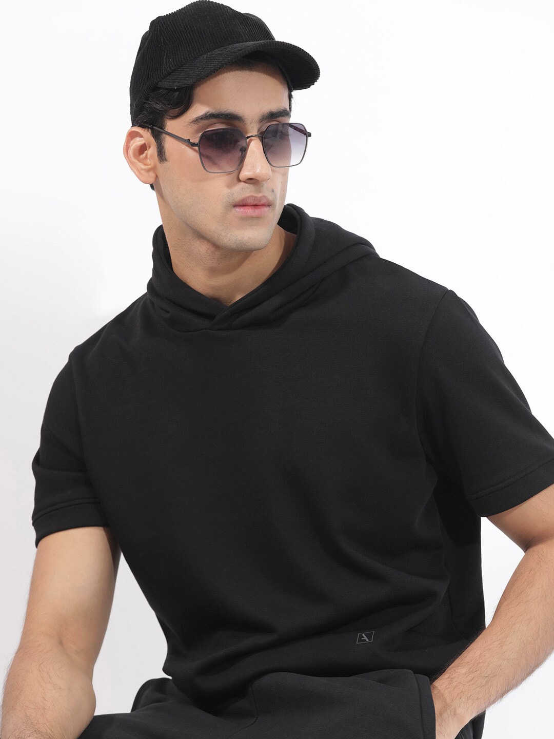 RARE RABBIT Men Shood Hooded Sweatshirt, Black