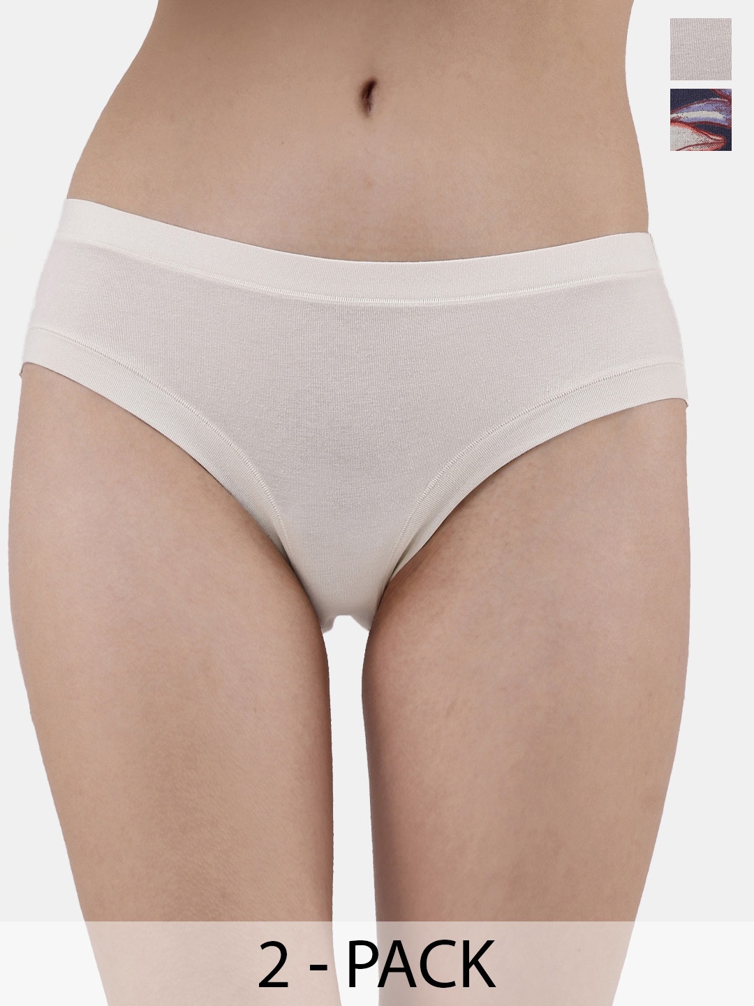 

Soie Pack Of 2 Self-Designed Cotton Basic Briefs, Blue
