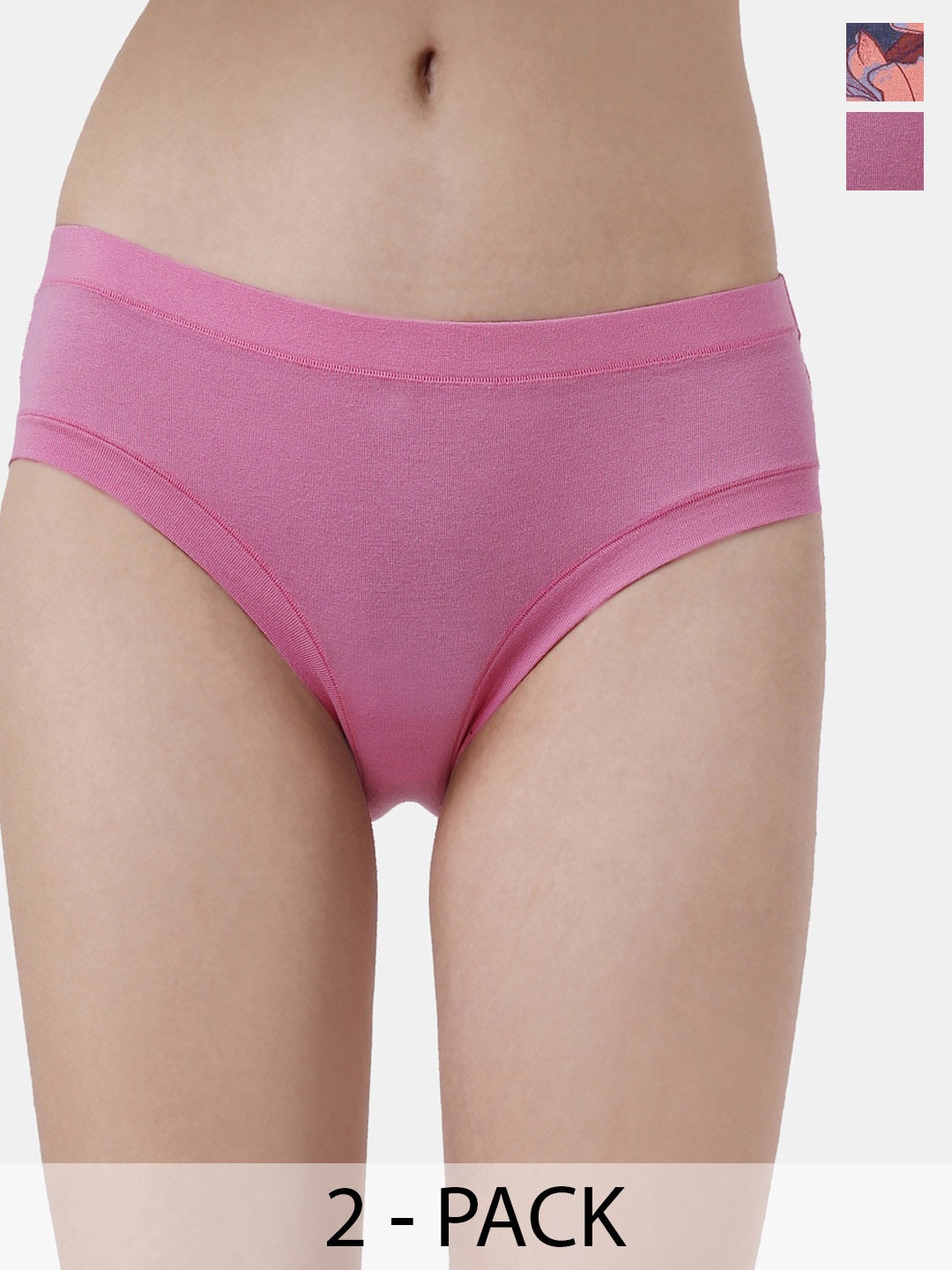 

Soie Pack Of 2 Self-Designed Cotton Basic Briefs, Blue