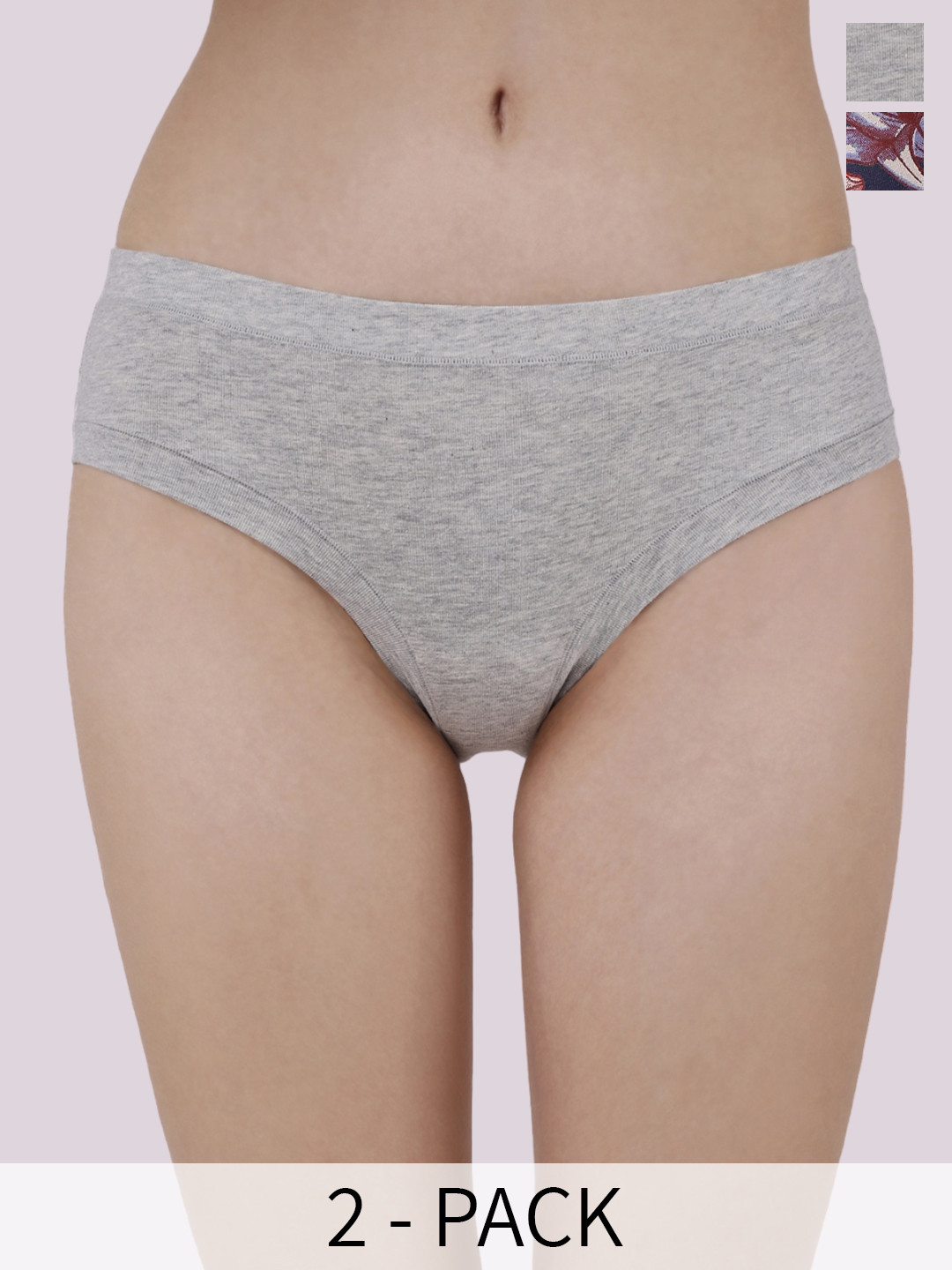 

Soie Pack Of 2 Self-Designed Cotton Basic Briefs, Blue