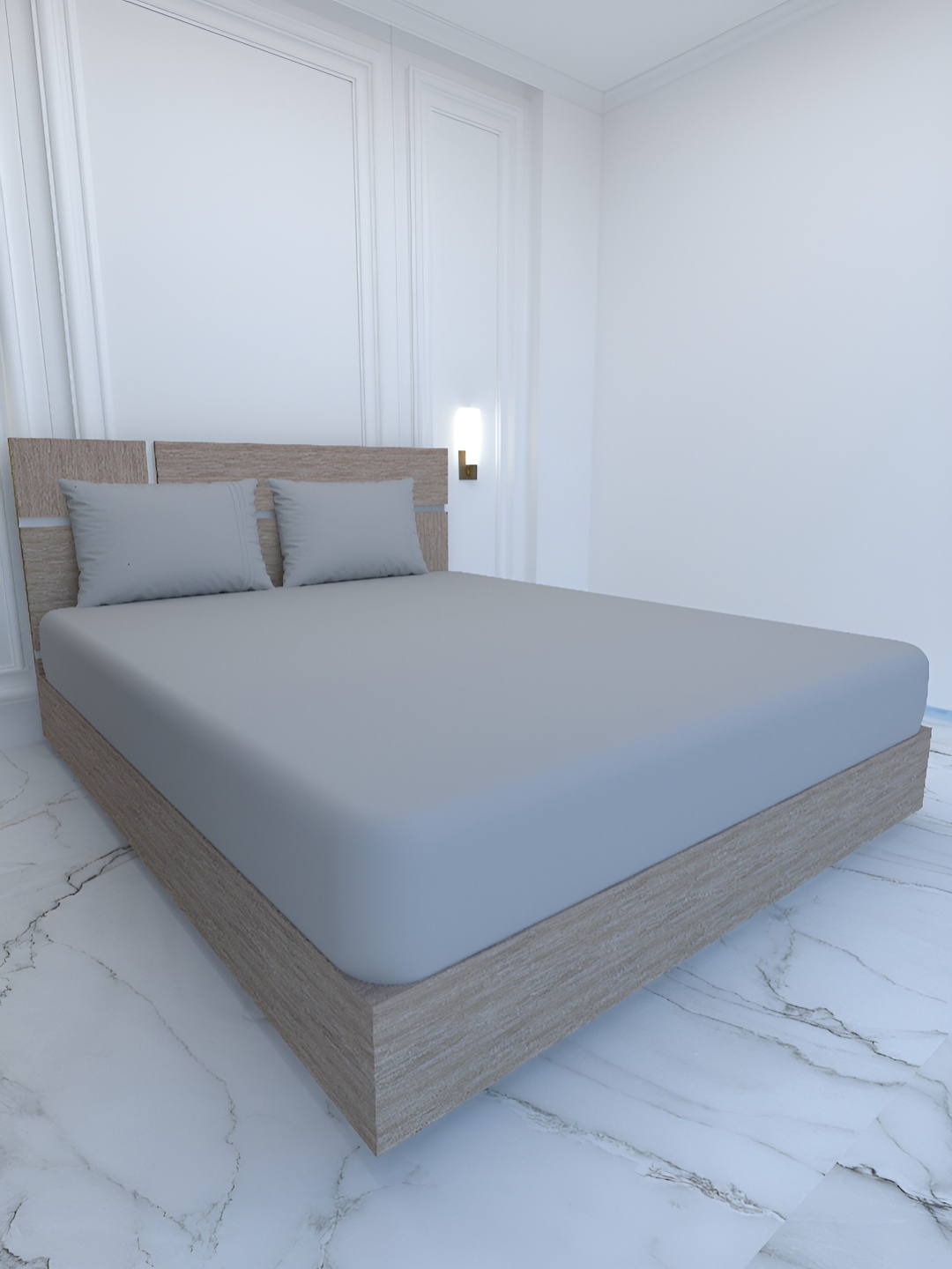 

Pure Decor Grey 400 TC King Pure Cotton Bedsheet Set