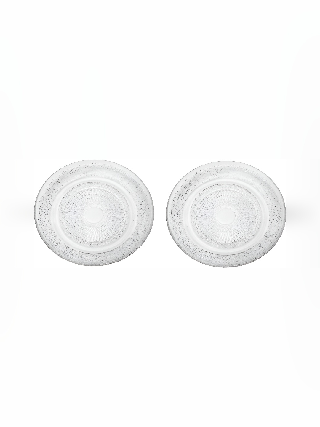 

Afast Transparent 2 Pieces Glass Dishwasher Textured Glossy Safe Plates