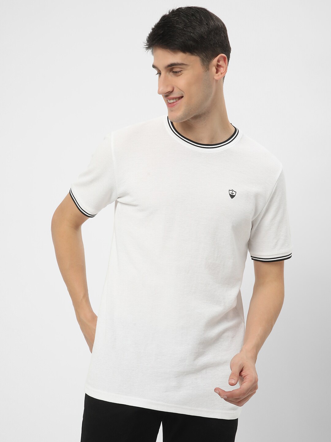 

R&B Round Neck Cotton T-shirt, White