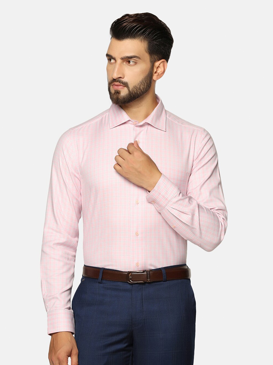 

Blackberrys Men India Slim Fit Temp Tech Formal Shirt, Pink