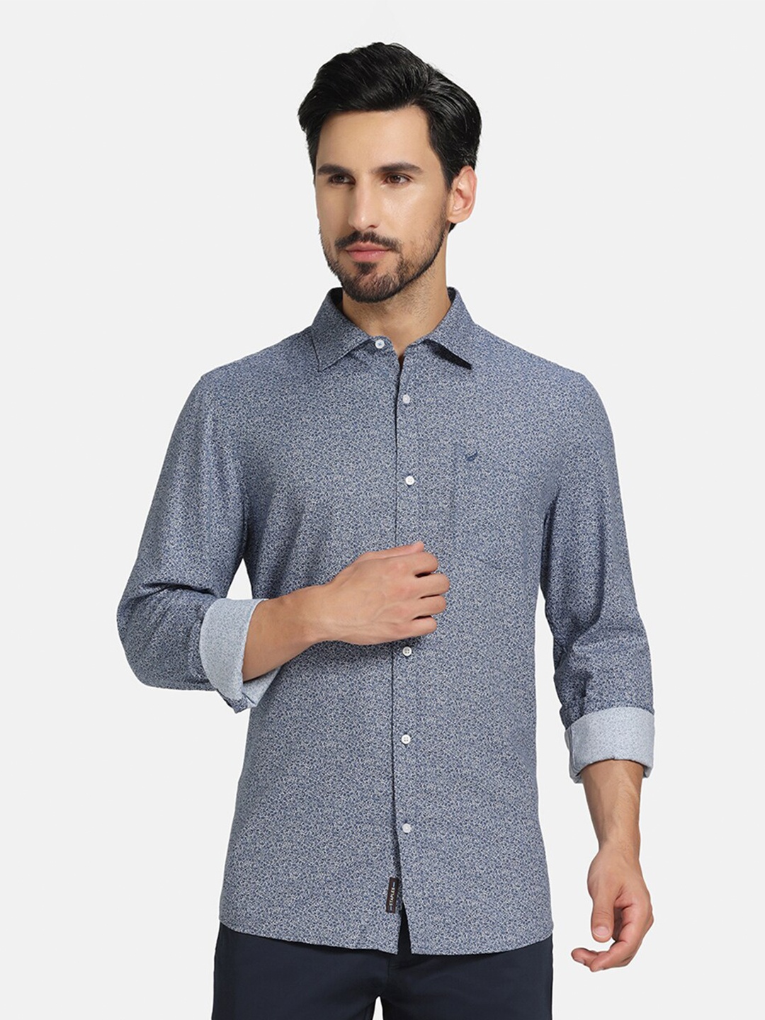 

Blackberrys Slim Fit Micro Ditsy Printed Casual Shirt, Navy blue