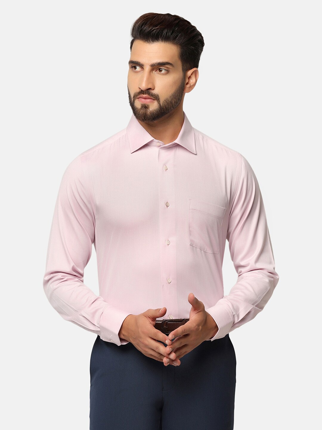 

Blackberrys Men India Slim Fit Temp Tech Formal Shirt, Pink